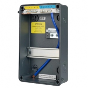 Fusebox A65E06MGY Grey Aluminium 6 Way IP65 DIN-Rail Enclosure With Earth+ Neutral Terminal Bars & Accessory Pack