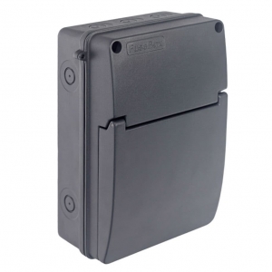 Fusebox A65E06MGY Grey Aluminium 6 Way IP65 DIN-Rail Enclosure With Earth+ Neutral Terminal Bars & Accessory Pack