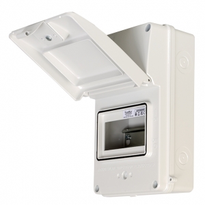 Fusebox A65E06MWH White Aluminium 6 Way IP65 DIN-Rail Enclosure With Earth+ Neutral Terminal Bars & Accessory Pack