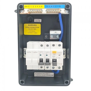 Fusebox A65GRAGY Grey Aluminium IP65 Pre-Populated Garage Consumer Unit With 63A 30mA RCD Isolator & 6A + 16A MCBs
