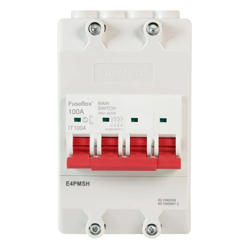 Fusebox E4PMSH TP&N 4 Way Enclosed Supply Authority Isolator Assembly 100A