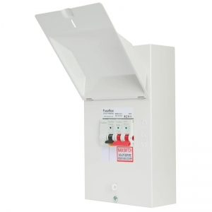 Fusebox EV40ABD 4 Way EV Charger Consumer Unit With 100A Switch Isolator, 40A 30mA Type A Mini Bi-Directional RCBO & Blank