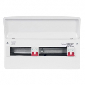 Fusebox F3014DT F3 Seriews White 14 Way Dual Tariff Consumer Unit With Dual 100A Switch Isolators