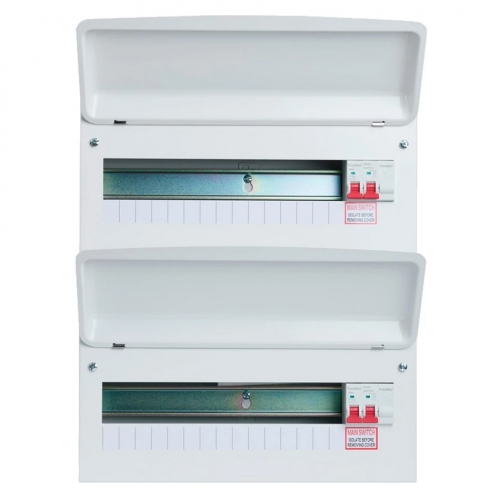 Fusebox F3032MDT F3 Seriews White 32 (16/16) Way Dual Tariff Consumer Unit With Dual 100A Switch Isolators
