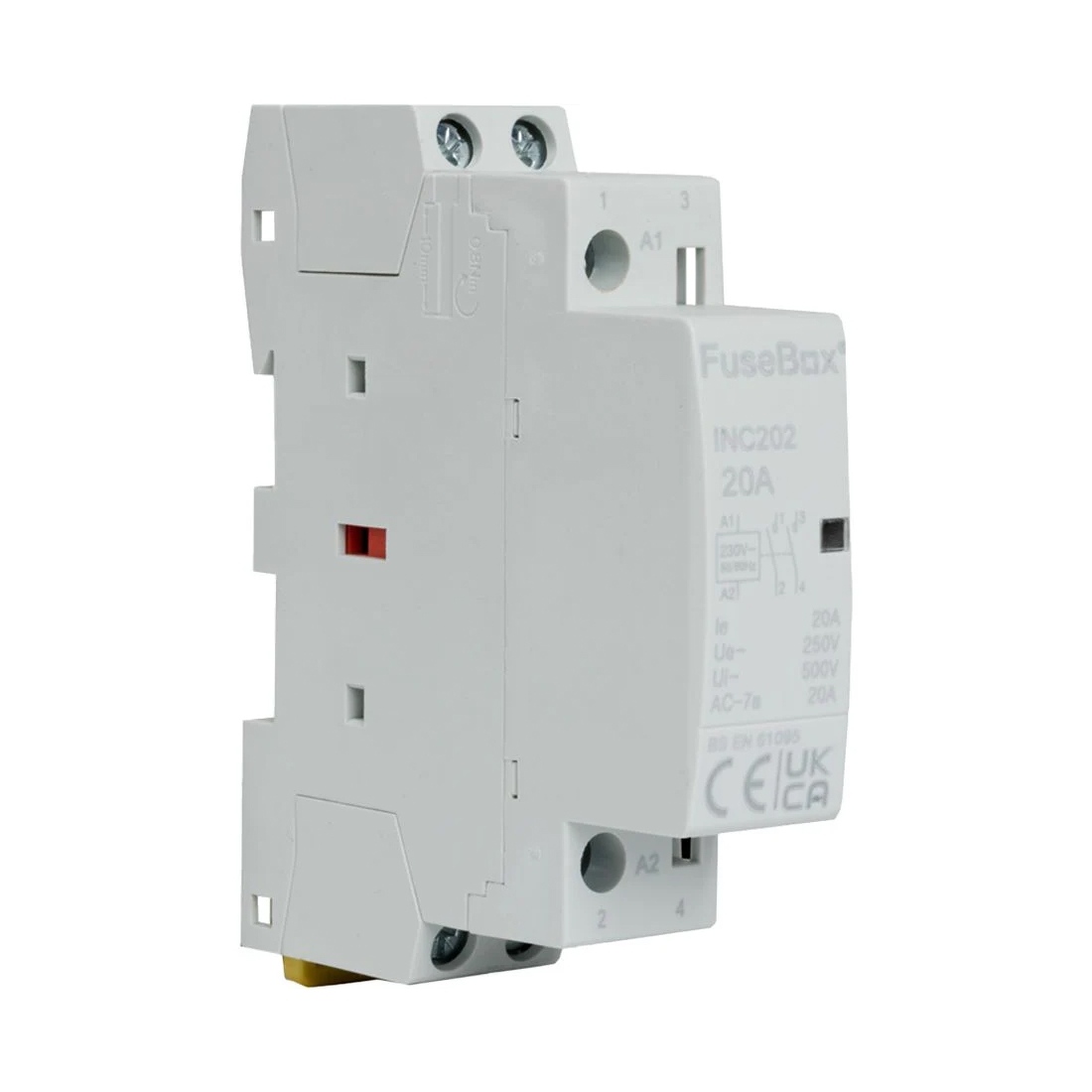 Fusebox INC202 1 Module Double Pole 20A 230V DIN Rail Contactor With N ...