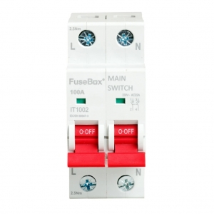 Fusebox IT1002 2 Module 100A Double Pole DIN Rail Switch Isolator