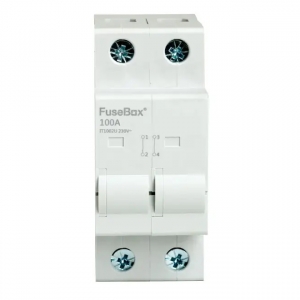 Fusebox IT1002U 2 Module 100A Double Pole DIN Rail Connector