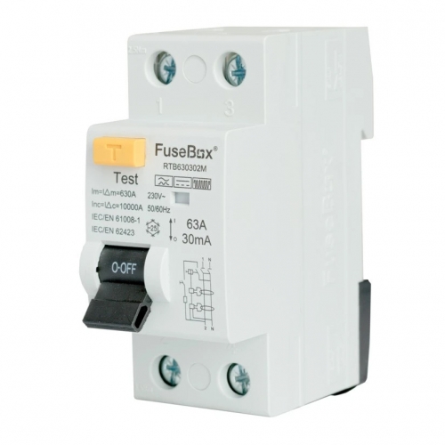 Fusebox RTB630302M 2 Module 32A 30mA Double Pole Type B DIN Rail RCD