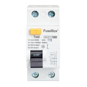 Fusebox RTF250302 2 Module 25A 30mA Double Pole Type F DIN Rail High Frequency RCD