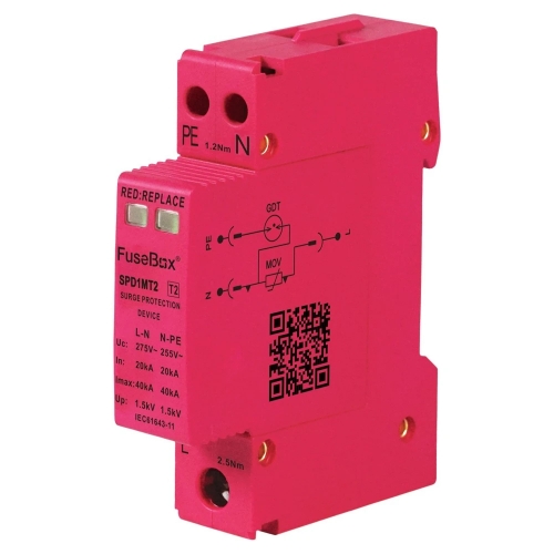 Fusebox SPD1MT2 1 Module T2 SPD Device With Cables - Direct To Busbar