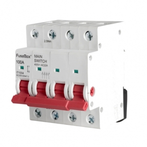 Fusebox IT1004 4 Module 100A Four Pole DIN Rail Switch Isolator For Commercial Installations