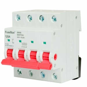 Fusebox IT1254 4 Module 125A Four Pole DIN Rail Switch Isolator For Commercial Installations