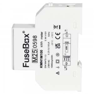 Fusebox KWH1M100 1 Module Digital 100A 3 Phase 4 Wire DIN Rail Energy Meter For Commercial Installations