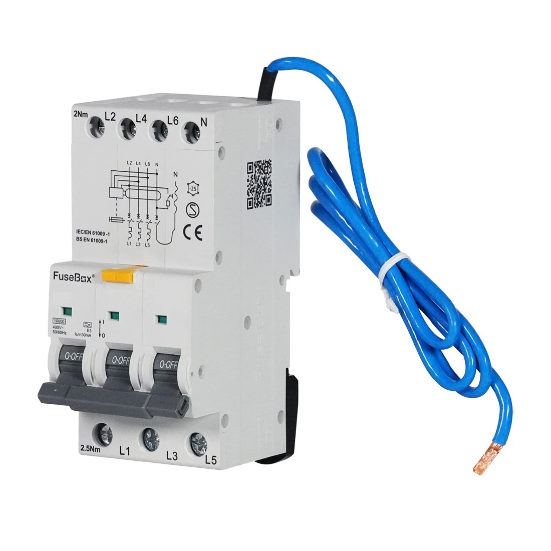 Fusebox R3PN10C5030BD 3 Module TP+N Type A C Curve Bi-Directional RCBO ...