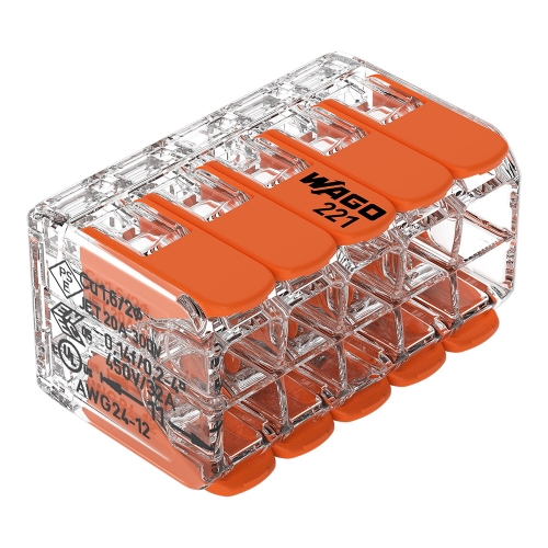 Wago 221-420 10 Way 0.5-4mm² Cable Splicing Connector 15 Pack
