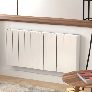 Rointe BRIW1000RAD3 Belize White 1000W 8-Element Low-Level Smart Wi-Fi Programmable Electric Radiator (740mm wide x 420mm high) With LED Touch Panel  - Thermal Fluid Filled