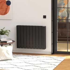 Rointe BRIB0600RAD3 Belize Black 600W 4-Element Smart Wi-Fi Programmable Electric Radiator (420mm wide) With LED Touch Panel  - Thermal Fluid Filled