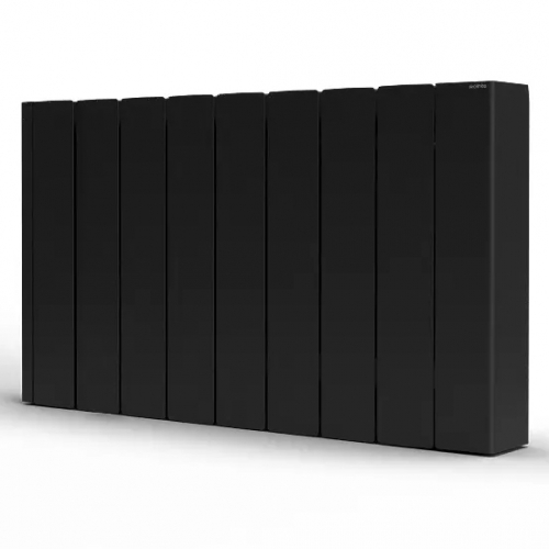 Rointe BRIB1000RAD3 Belize Black 1000W 8-Element Low-Level Smart Wi-Fi Programmable Electric Radiator (740mm wide x 420mm high) With LED Touch Panel  - Thermal Fluid Filled