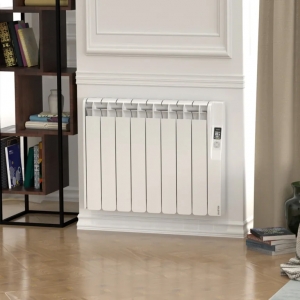 Rointe KRIW1200RAD4 Kyros White 1200W 8-Element Smart Wi-Fi Programmable Electric Radiator (730mm wide) With LED Touch Panel  - Thermal Fluid Filled