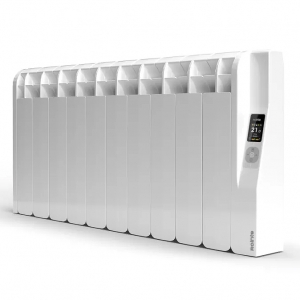 Rointe KRIW1250RAD4 Kyros White 1250W 10-Element Low-Level Smart Wi-Fi Programmable Electric Radiator (890mm wide x 435mm high) With LED Touch Panel  - Thermal Fluid Filled