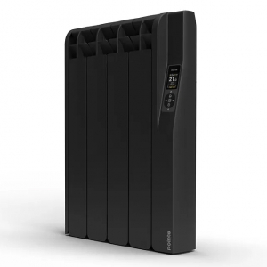Rointe KRIB0600RAD4 Kyros Black 600W 4-Element Smart Wi-Fi Programmable Electric Radiator (410mm wide) With LED Touch Panel  - Thermal Fluid Filled