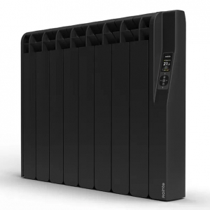 Rointe KRIB1200RAD4 Kyros Black 1200W 8-Element Smart Wi-Fi Programmable Electric Radiator (730mm wide) With LED Touch Panel  - Thermal Fluid Filled