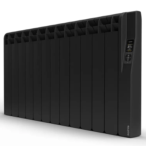 Rointe KRIB1800RAD4 Kyros Black 1800W 12-Element Smart Wi-Fi Programmable Electric Radiator (1050mm wide) With LED Touch Panel  - Thermal Fluid Filled