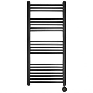 Elnur TN-500 Black 500W IP44 Digital Programmable Ladder-Style Electric Towel Rail (500mm wide x 1280mm high) with Boost