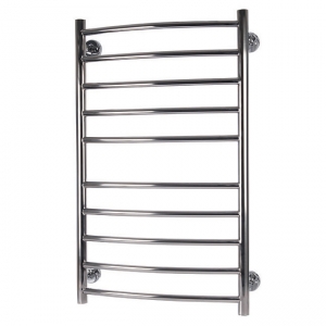 Hyco Manufacturing AQ100LC Aquilo Stainless Steel 100W IPX4 Curved Ladder-Style Electric Towel Rail (530mm wide x 860mm high)