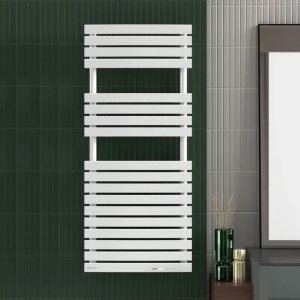 Rointe NTI075SEW Neo White 750W 21-Bar Smart Wi-Fi Programmable Ladder-Style Electric Towel Rail (500mm wide x 1424mm high) With LED Touch Panel & 4 Pre-Installed Programs - Fluid Filled