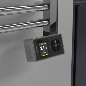 Rointe OTI075SEC4 Orion Chrome 550W 26-Bar Smart Wi-Fi Programmable Ladder-Style Electric Towel Rail (500mm wide x 1500mm high) With LED Touch Panel & 4 Pre-Installed Programs - Fluid Filled