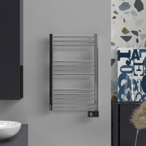 Rointe OTI075SEC4 Orion Chrome 550W 26-Bar Smart Wi-Fi Programmable Ladder-Style Electric Towel Rail (500mm wide x 1500mm high) With LED Touch Panel & 4 Pre-Installed Programs - Fluid Filled