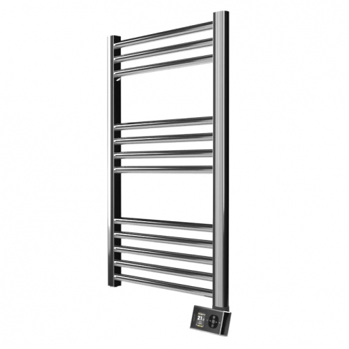 Rointe OTI030SEC4 Orion Chrome 300W 12-Bar Smart Wi-Fi Programmable Ladder-Style Electric Towel Rail (500mm wide x 770mm high) With LED Touch Panel & 4 Pre-Installed Programs - Fluid Filled