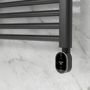 Rointe TELWI50N112 Elba WiFI Oval Black 500W 19 Tube Low Energy Fluid Filled Wi-Fi Digital Electric Towel Rail With Artificial Intelligence - App Enabled