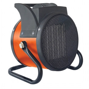 CED Electrical PTC2 Orange 2000W Round Portable Industrial Fan Heater With UK 3-Pin Plug - Floor Standing
