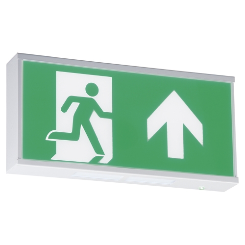 Knightsbridge EMRUNLT White 6W IP20 LED Emergency Exit Sign With Lithium Battery Backup & Arrow-Up Legend
