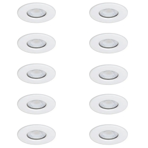 Collingwood DLT551500B10 H2Lite CSP (Pack Of 10) Fixed Wattage & 4 Colour Selectable Fire Rated Downlights With White Bezels IP65 4W/6W 460-780Lm 240V