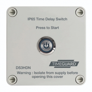 Timeguard DS3HDN Grey IP65 Electronic Time Delay Switch 3-Wire Connection, Adjustable 2 Minutes to 3 Hours