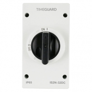 Timeguard IS2N-32DC Weathersafe White 32A DC IP67 2-Pole Rotary Isolator Switch