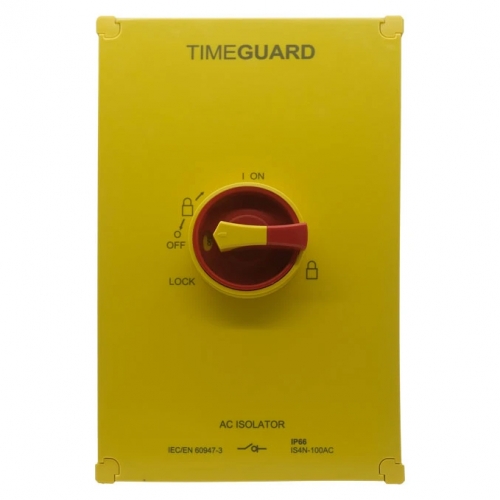 Timeguard IS4N-100AC Weathersafe Grey 100A IP65 4-Pole Rotary Isolator Switch
