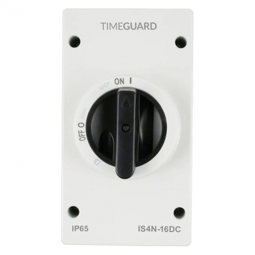 Timeguard IS4N-16DC Weathersafe White 16A DC IP67 4-Pole Rotary Isolator Switch