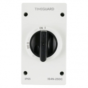 Timeguard IS4N-25DC Weathersafe White 25A DC IP67 4-Pole Rotary Isolator Switch