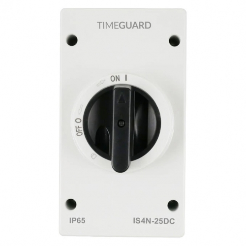 Timeguard IS4N-25DC Weathersafe White 25A DC IP67 4-Pole Rotary Isolator Switch