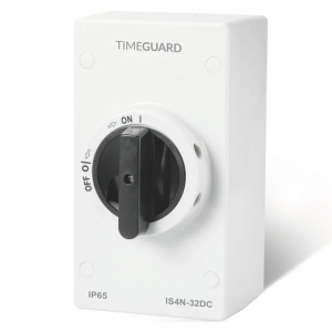 Timeguard IS4N-32DC Weathersafe White 32A DC IP67 4-Pole Rotary Isolator Switch