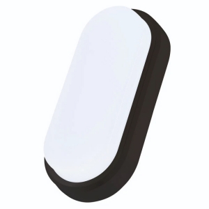 Timeguard LEDSO12B Night Eye Black 12W 850Lm IP54 Slimline Oval LED Bulkhead With Cool White 4000K LEDs & Opal Diffuser