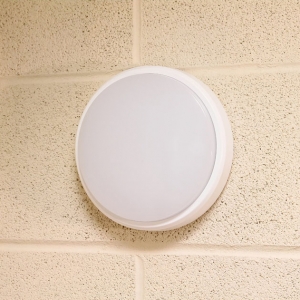 Timeguard LEDSR12WH Night Eye White 12W 850Lm IP54 Slimline Round LED Bulkhead With Cool White 4000K LEDs & Opal Diffuser