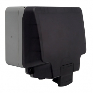 Timeguard TW1409DPP Weathersafe Grey 13A 30mA IP66 2 Gang Latching (Passive) RCD Protected White Switchsocket