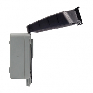 Timeguard TW1409DPP Weathersafe Grey 13A 30mA IP66 2 Gang Latching (Passive) RCD Protected White Switchsocket