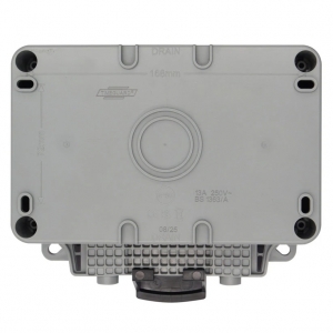 Timeguard TW1409DPP Weathersafe Grey 13A 30mA IP66 2 Gang Latching (Passive) RCD Protected White Switchsocket