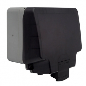 Timeguard TW1409DPA Weathersafe Grey 13A 30mA IP66 2 Gang Non-Latching (Active) RCD Protected White Switchsocket